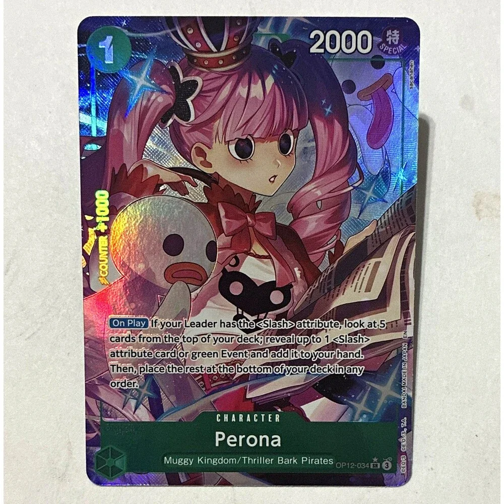 2025 One Piece Perona OP12-034 SR Alt Art English Legacy of the Master NM